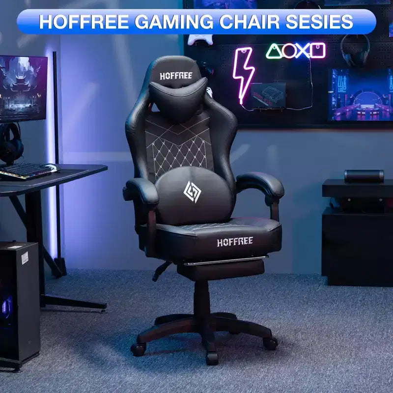 Fauteuil de jeu massant en cuir véritable, chaise de bureau ergonomique pour ordinateur