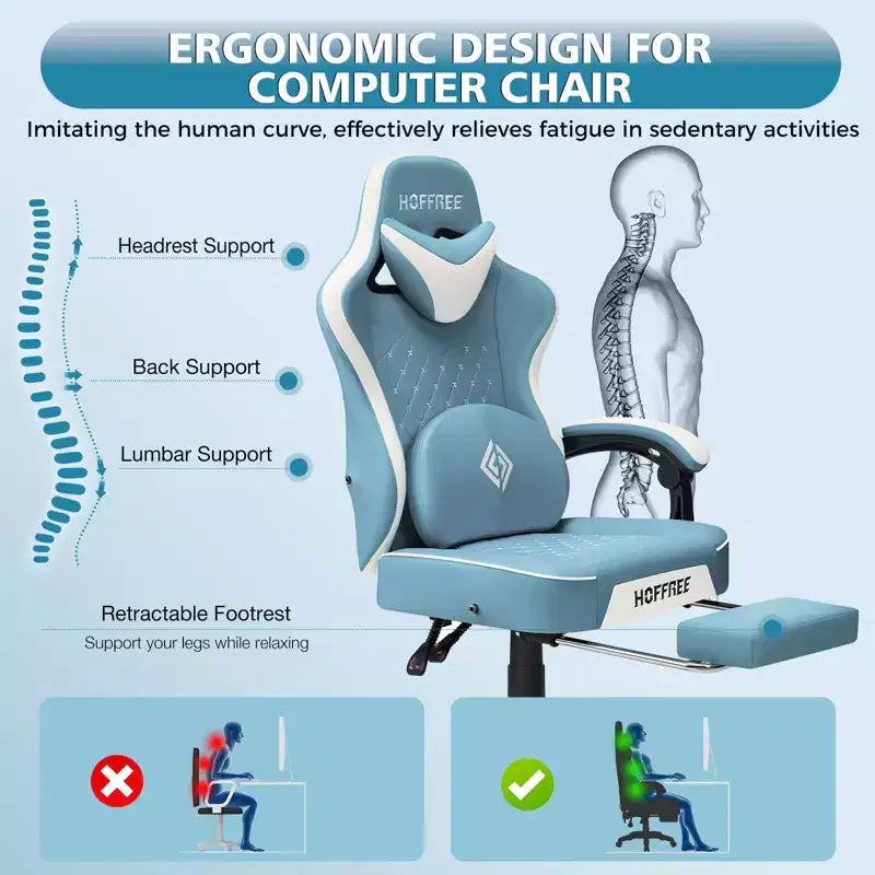 Fauteuil de jeu massant en cuir véritable, chaise de bureau ergonomique pour ordinateur