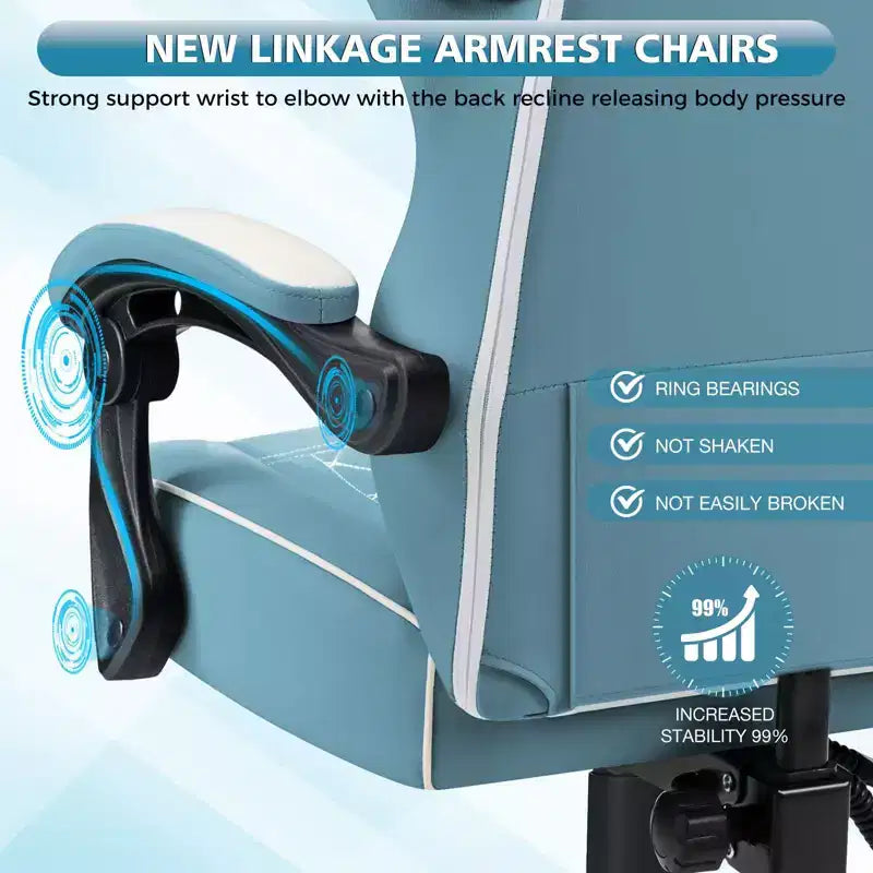 Fauteuil de jeu massant en cuir véritable, chaise de bureau ergonomique pour ordinateur
