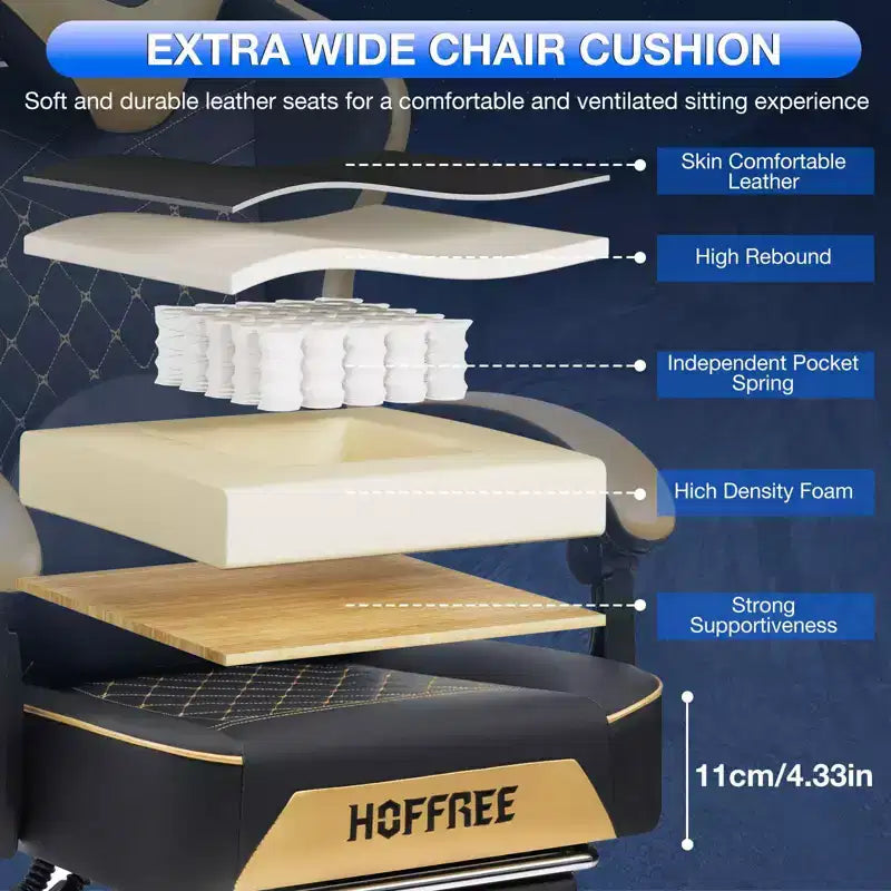 Fauteuil de jeu massant en cuir véritable, chaise de bureau ergonomique pour ordinateur