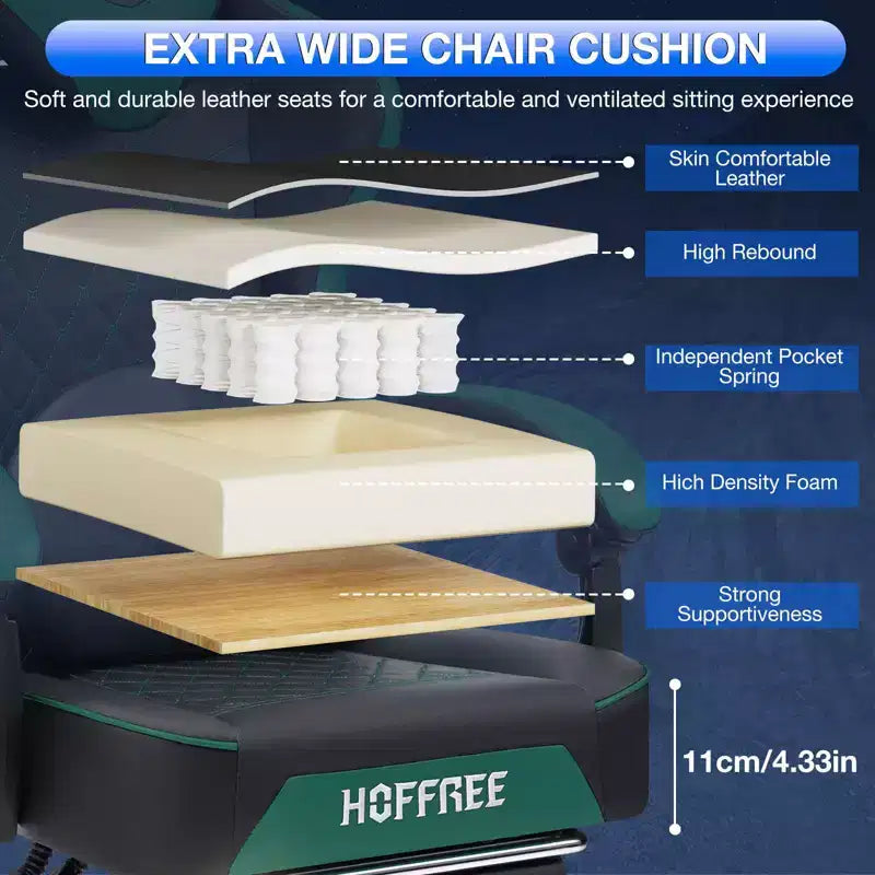 Fauteuil de jeu massant en cuir véritable, chaise de bureau ergonomique pour ordinateur