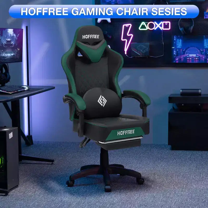 Fauteuil de jeu massant en cuir véritable, chaise de bureau ergonomique pour ordinateur