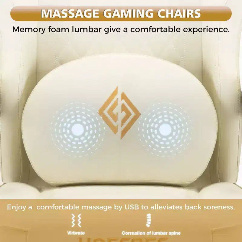 Fauteuil de jeu massant en cuir véritable, chaise de bureau ergonomique pour ordinateur