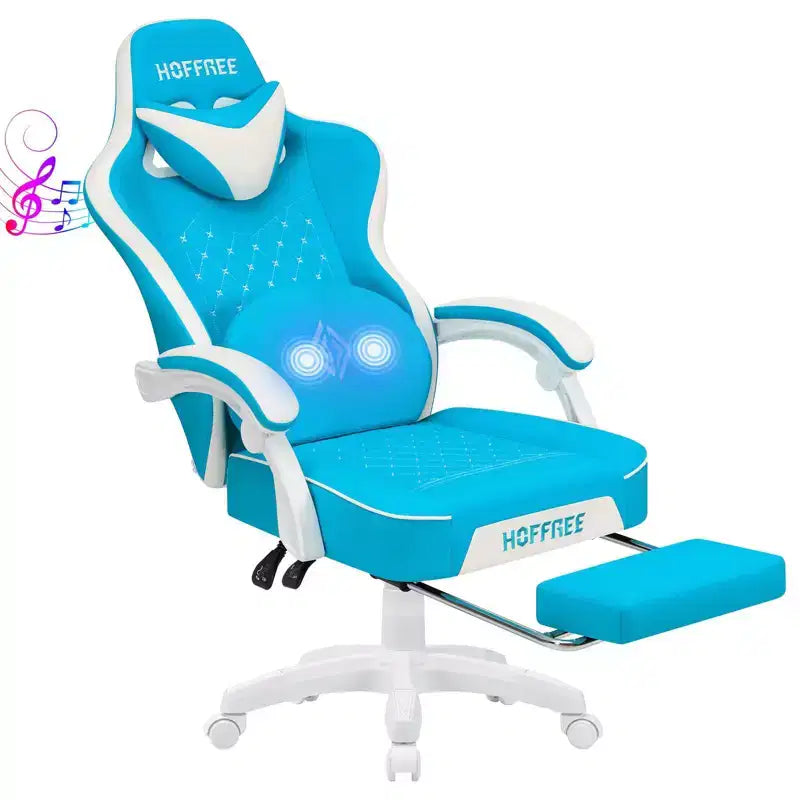 Fauteuil de jeu massant en cuir véritable, chaise de bureau ergonomique pour ordinateur