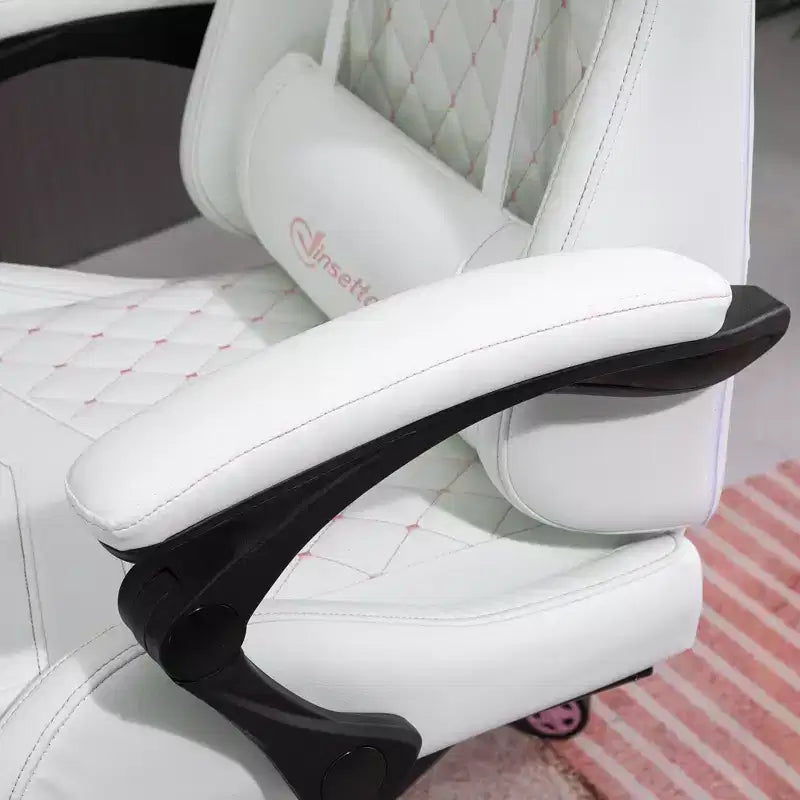 Chaise de jeu à dossier haut, avec appuie-tête, chaise d'ordinateur, avec support lombaire et repose-pieds, chaise de bureau, chaise d'étude, chaise de lecture
