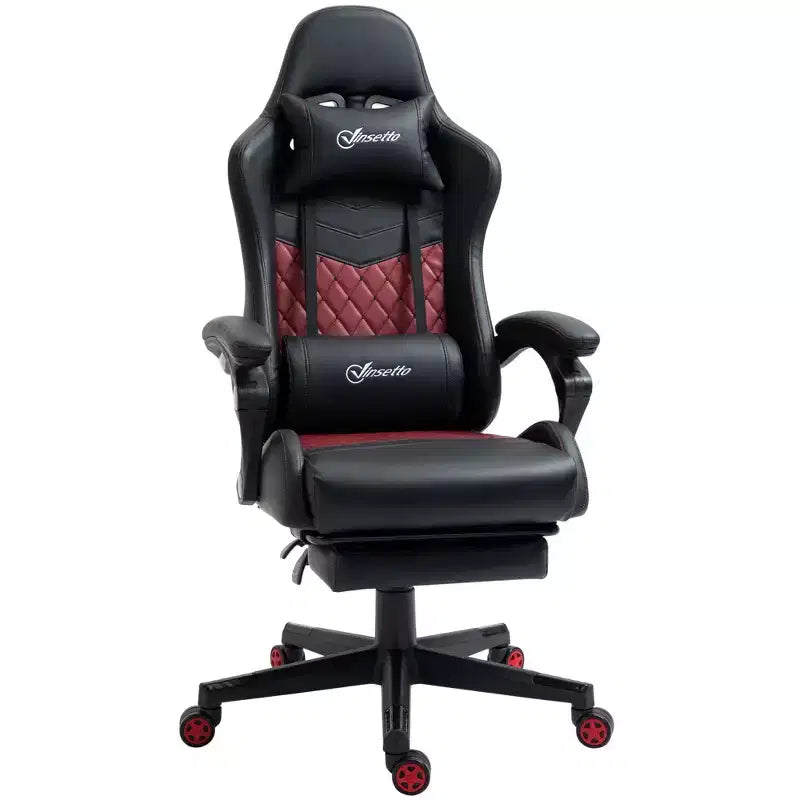 Chaise de jeu à dossier haut, avec appuie-tête, chaise d'ordinateur, avec support lombaire et repose-pieds, chaise de bureau, chaise d'étude, chaise de lecture