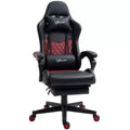 Chaise de jeu à dossier haut, avec appuie-tête, chaise d'ordinateur, avec support lombaire et repose-pieds, chaise de bureau, chaise d'étude, chaise de lecture