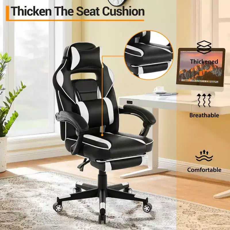 Chaise de bureau ergonomique rose fleur de cerisier avec piédestal, support lombaire et appui-tête.