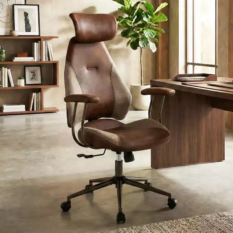 Chaise de bureau ergonomique avec appuie-tête 2D, dossier inclinable et roulettes ; chaise gamer.