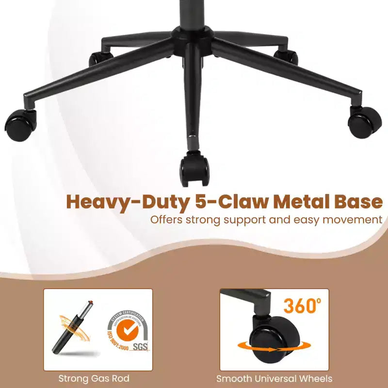 Chaise de bureau ergonomique avec appuie-tête 2D, dossier inclinable et roulettes ; chaise gamer.