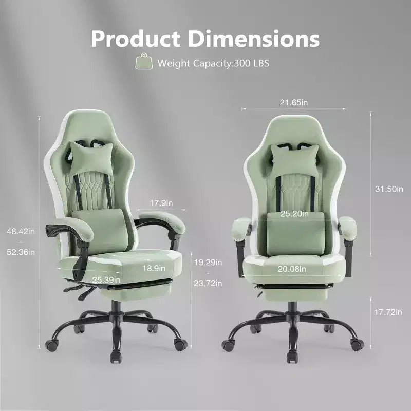 Chaise de bureau ergonomique avec accoudoirs rembourrés ; chaise de gaming avec support lombaire.