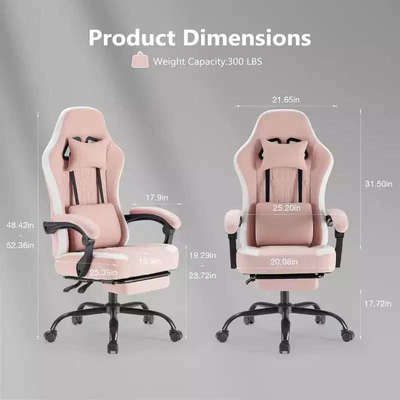 Chaise de bureau ergonomique avec accoudoirs rembourrés ; chaise de gaming avec support lombaire.