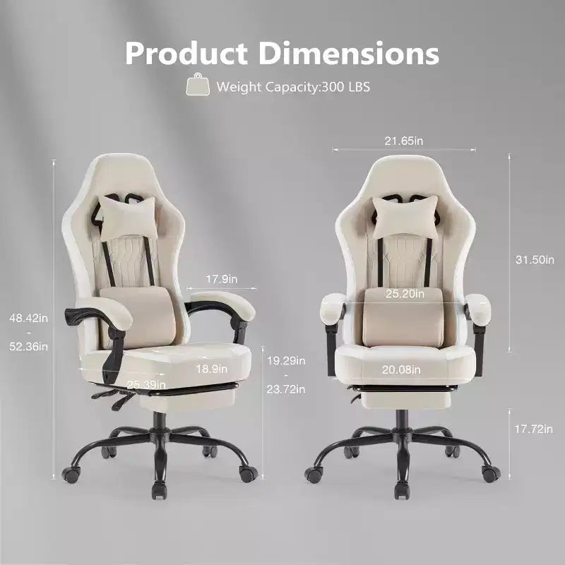 Chaise de bureau ergonomique avec accoudoirs rembourrés ; chaise de gaming avec support lombaire.