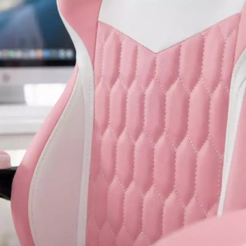 Chaise de jeu avec repose-pieds, design ergonomique à dossier haut, appui-tête et support lombaire réglables.