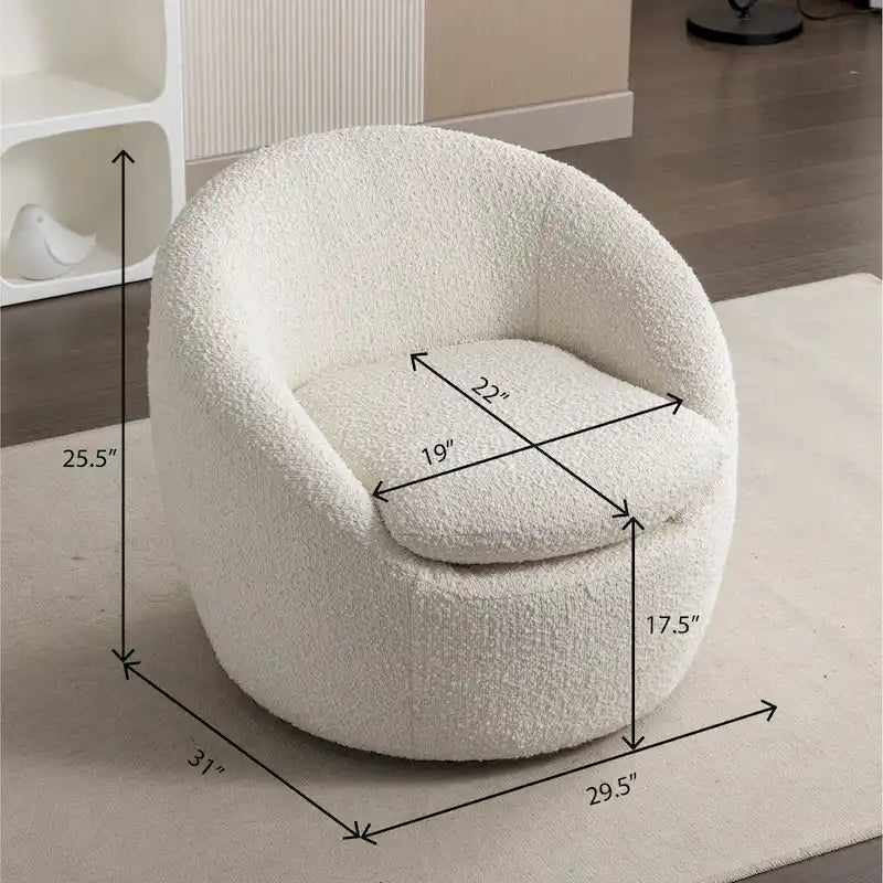 Fauteuil rembourré 31 Boucle avec base pivotante