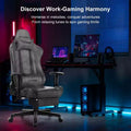 Chaise de gaming avec repose-pieds, fauteuil inclinable ergonomique avec support lombaire.