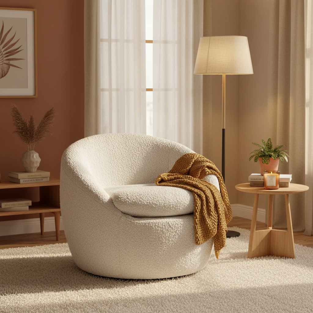 Fauteuil rembourré 31 Boucle avec base pivotante