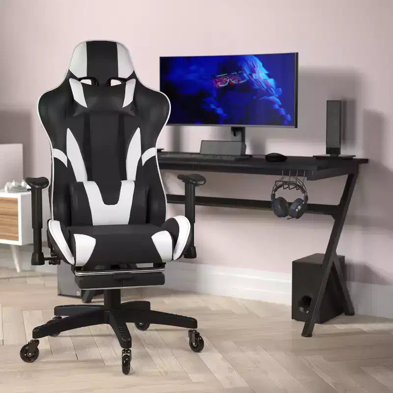 Chaise de jeu/chaise de bureau gamer avec dossier réglable