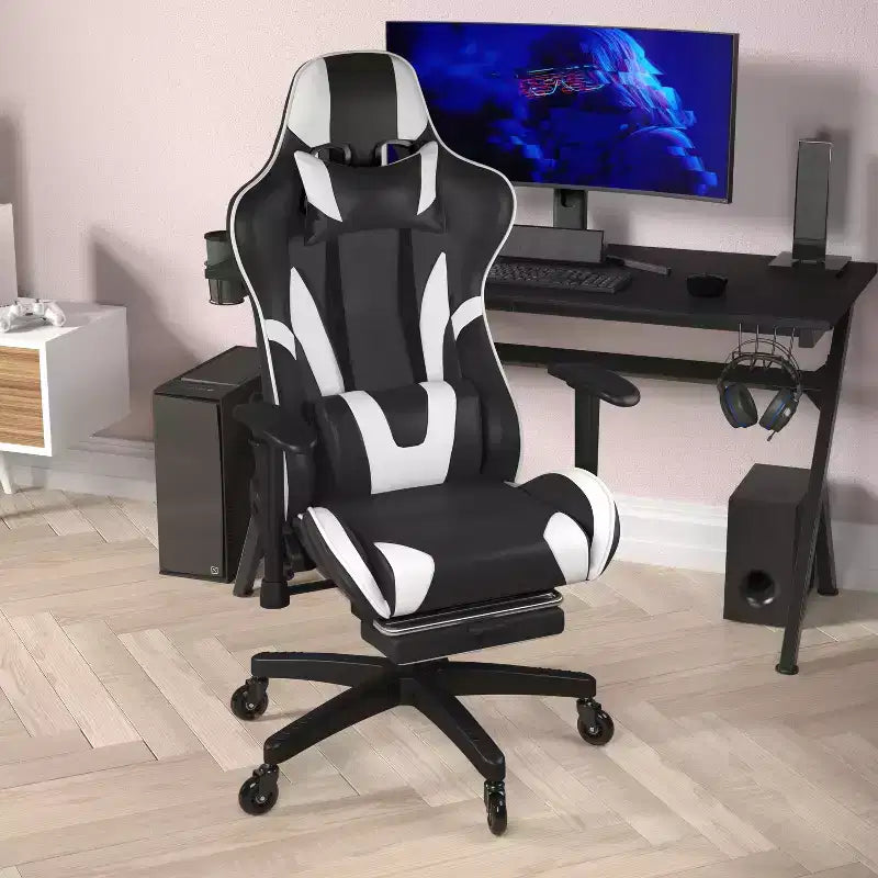 Chaise de jeu/chaise de bureau gamer avec dossier réglable