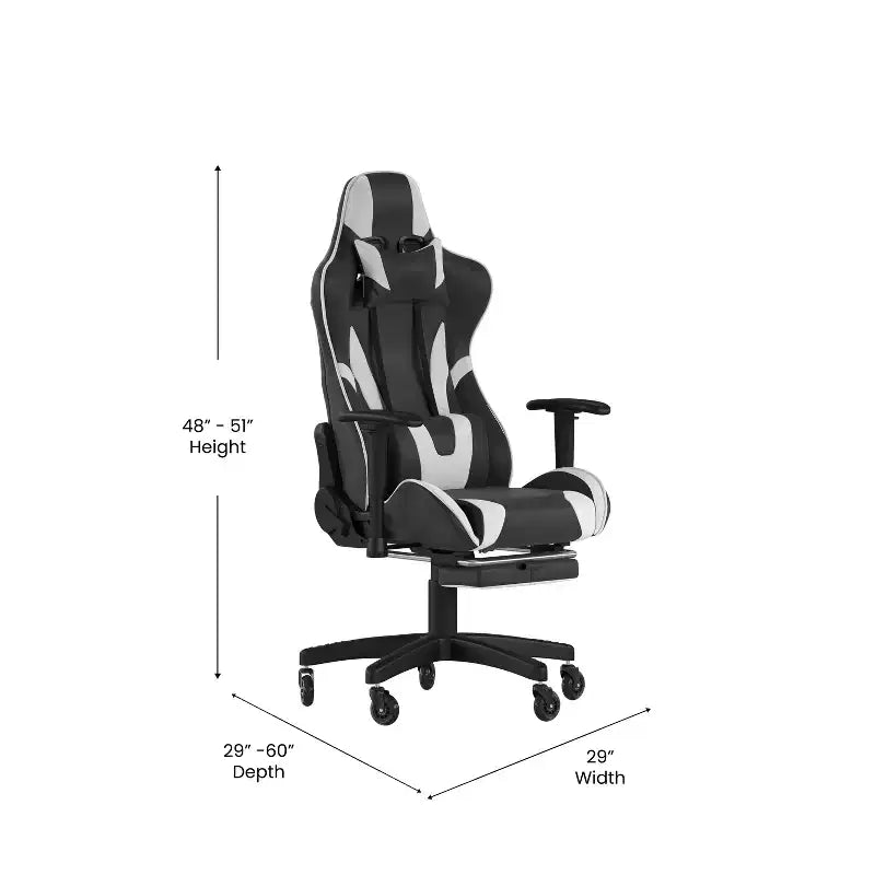 Chaise de jeu/chaise de bureau gamer avec dossier réglable