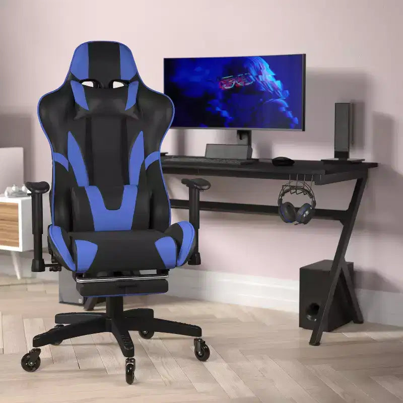 Chaise de jeu/chaise de bureau gamer avec dossier réglable