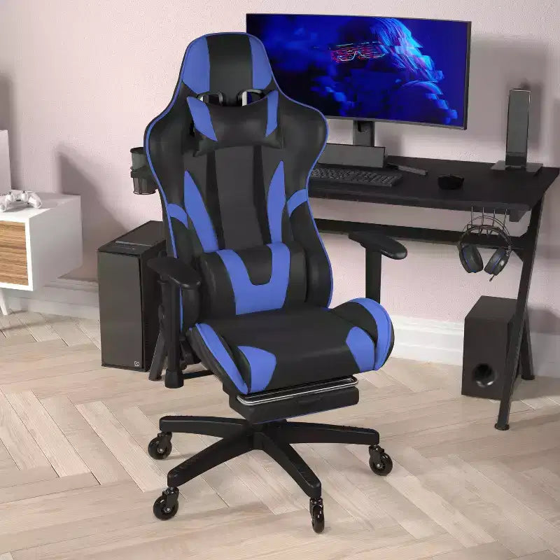 Chaise de jeu/chaise de bureau gamer avec dossier réglable