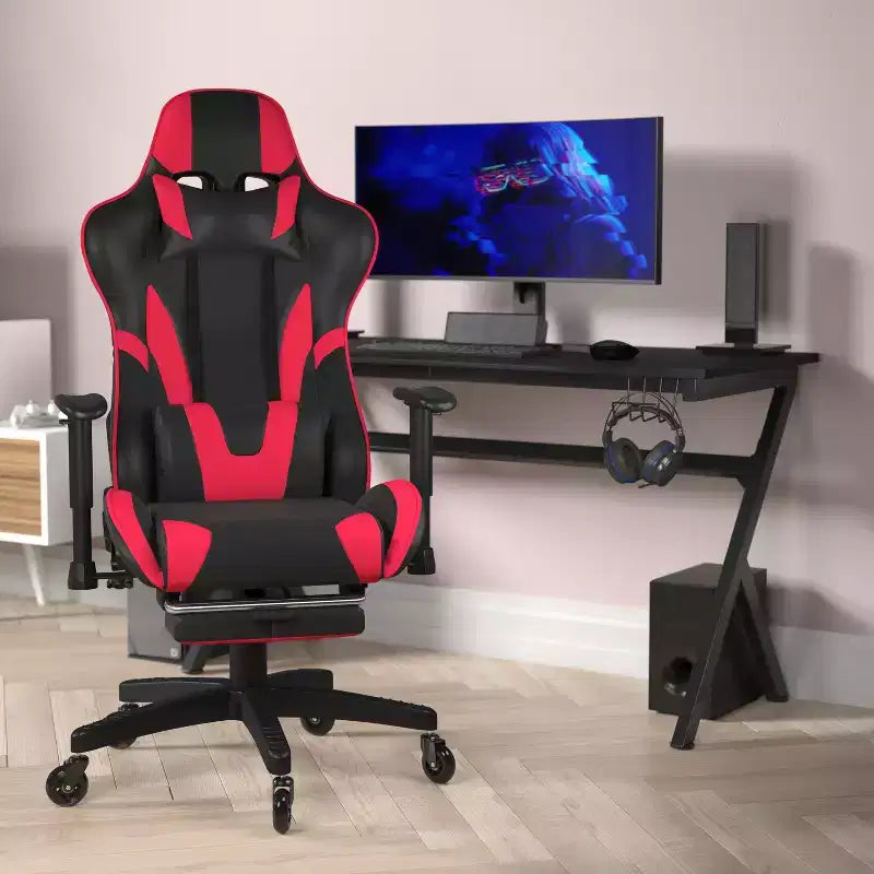 Chaise de jeu/chaise de bureau gamer avec dossier réglable