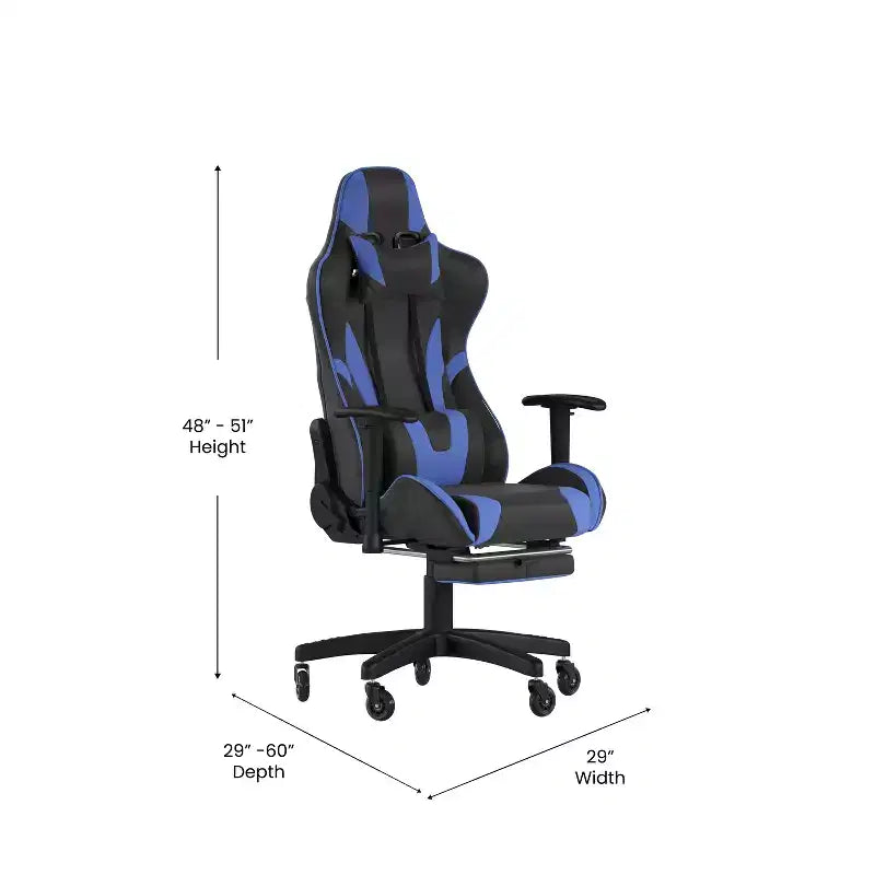 Chaise de jeu/chaise de bureau gamer avec dossier réglable