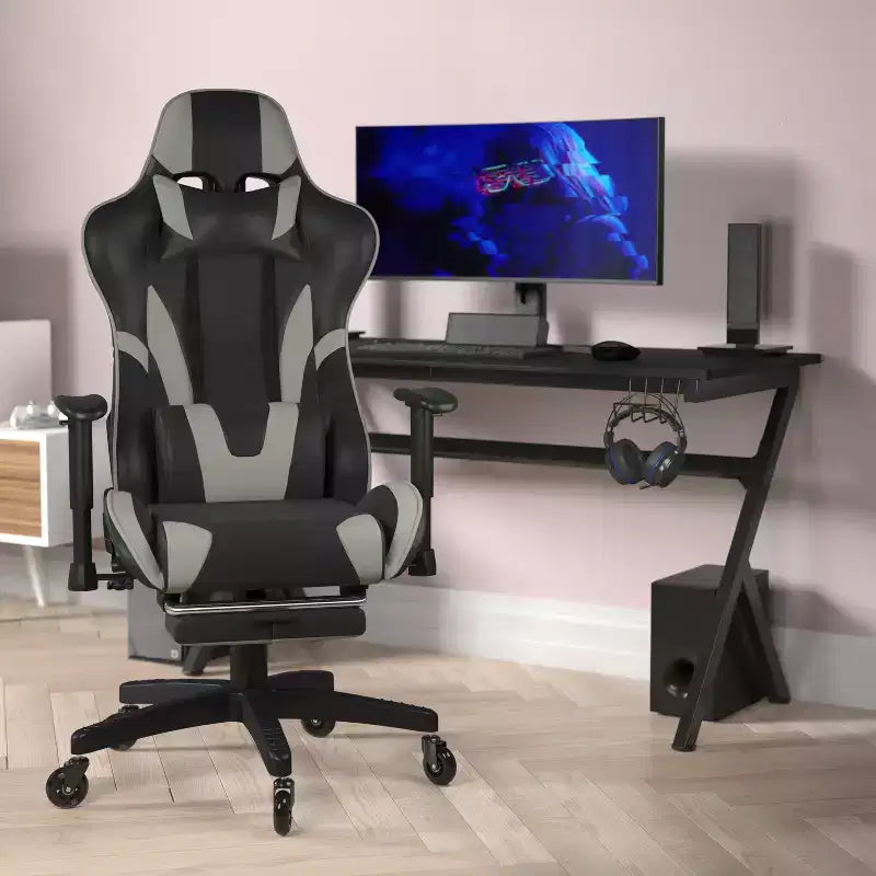Chaise de jeu/chaise de bureau gamer avec dossier réglable