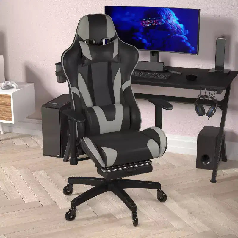 Chaise de jeu/chaise de bureau gamer avec dossier réglable