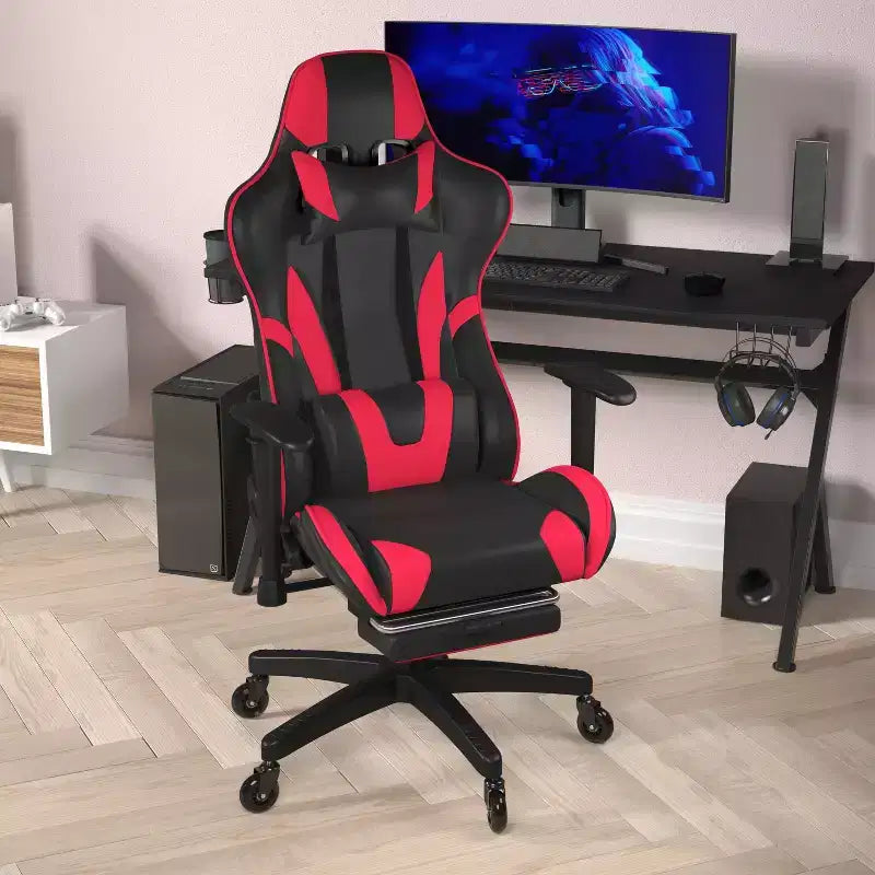 Chaise de jeu/chaise de bureau gamer avec dossier réglable