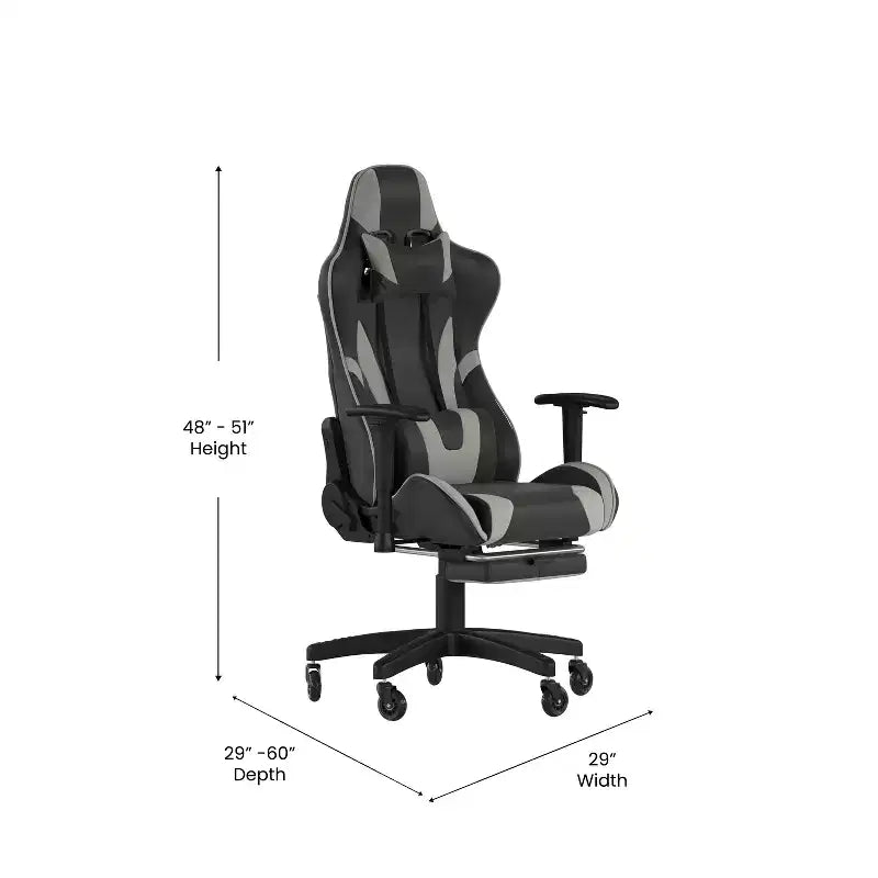 Chaise de jeu/chaise de bureau gamer avec dossier réglable
