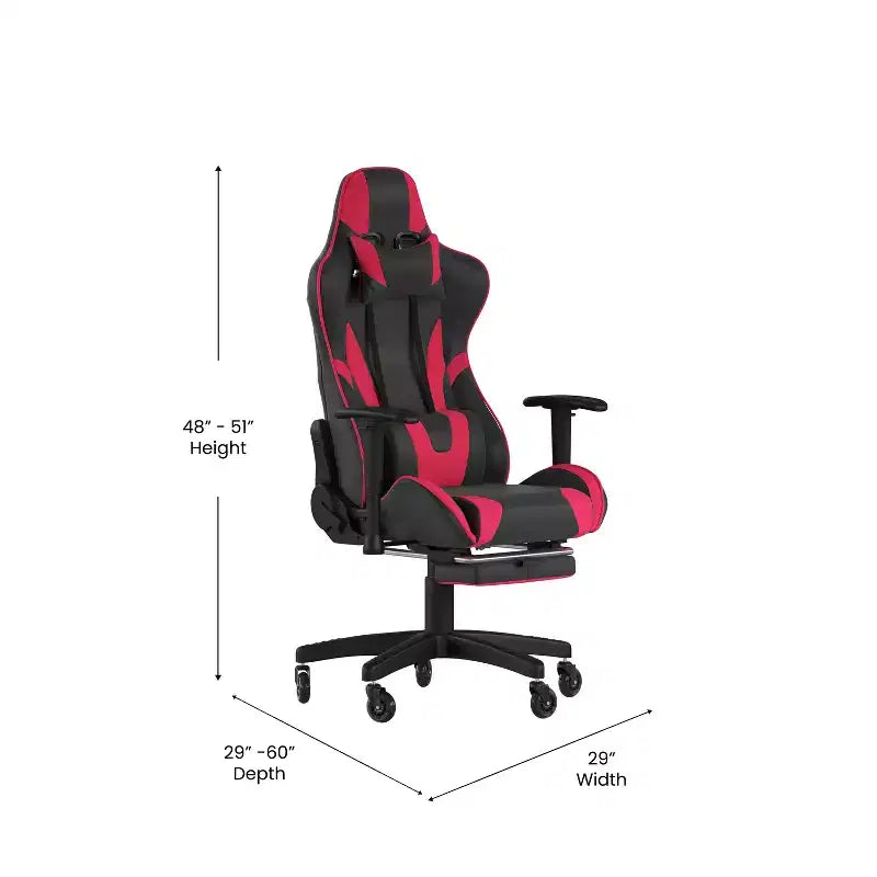 Chaise de jeu/chaise de bureau gamer avec dossier réglable