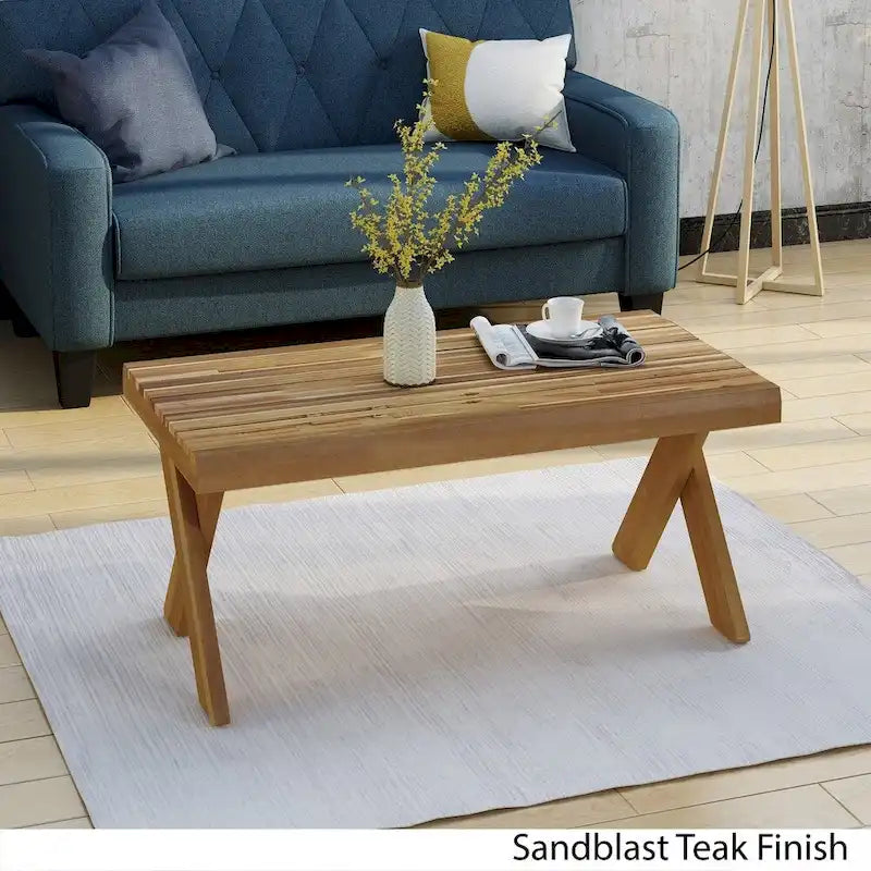 Table basse Esmeralda Farmhouse Acacia de Christopher Knight Home