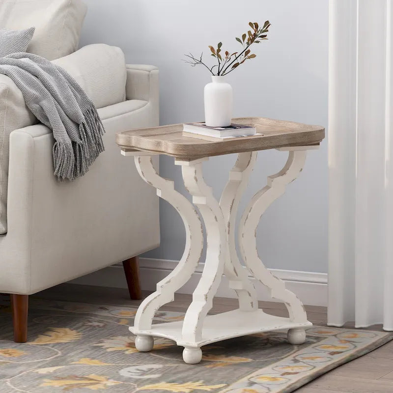 Table d'appoint rectangulaire de style campagne française