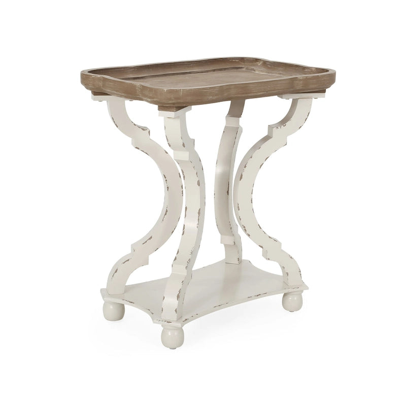 Table d'appoint rectangulaire de style campagne française