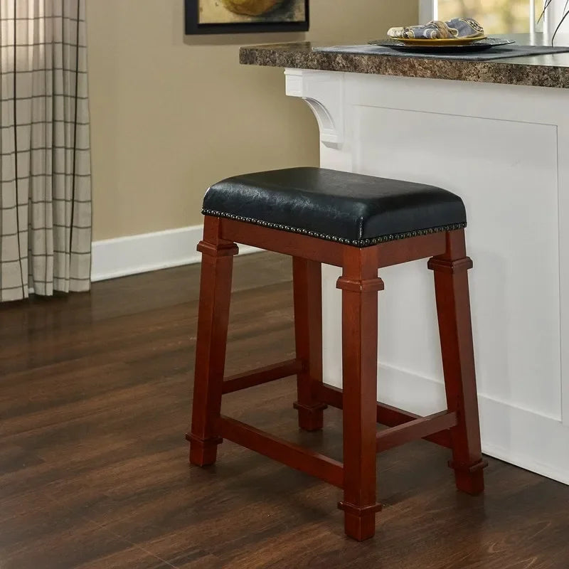 Tabouret de bar sans dossier en similicuir