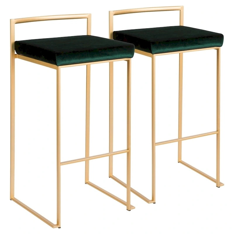 Tabouret de bar empilable doré Silver Orchid Forest