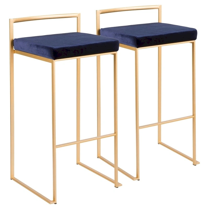 Tabouret de bar empilable doré Silver Orchid Forest
