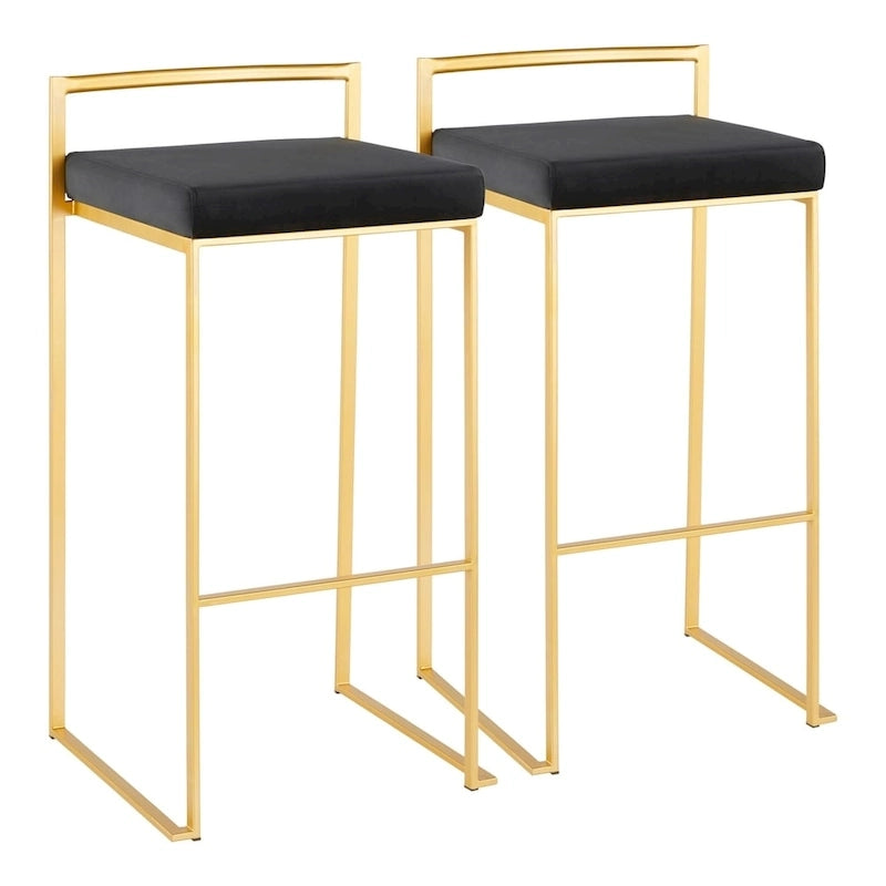 Tabouret de bar empilable doré Silver Orchid Forest