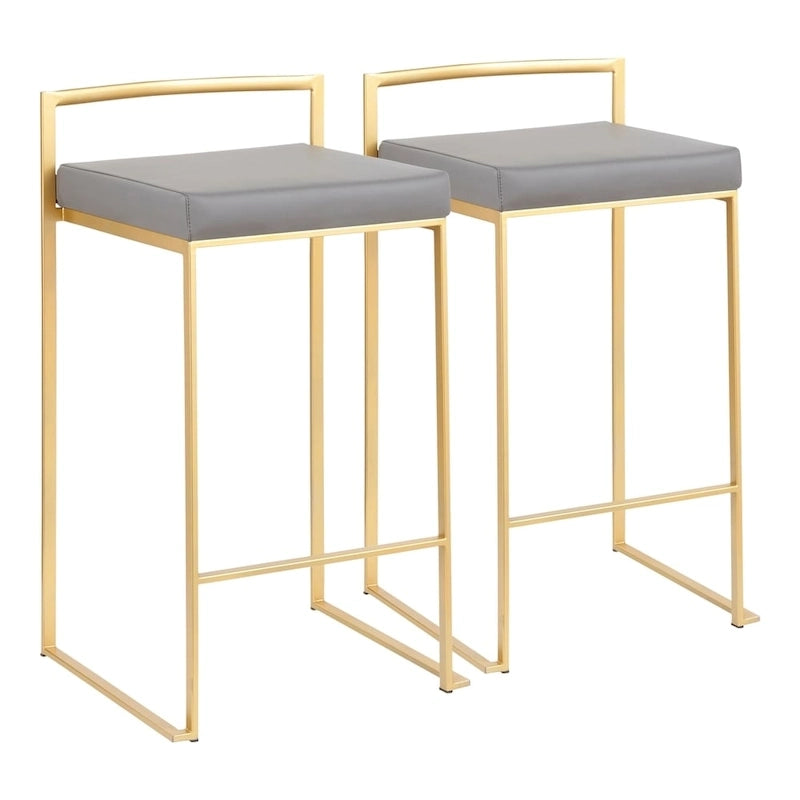 Tabouret de bar empilable doré Silver Orchid Forest