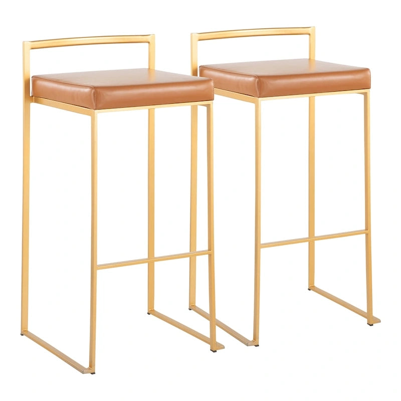 Tabouret de bar empilable doré Silver Orchid Forest