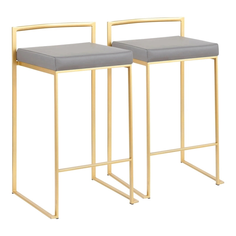 Tabouret de bar empilable doré Silver Orchid Forest