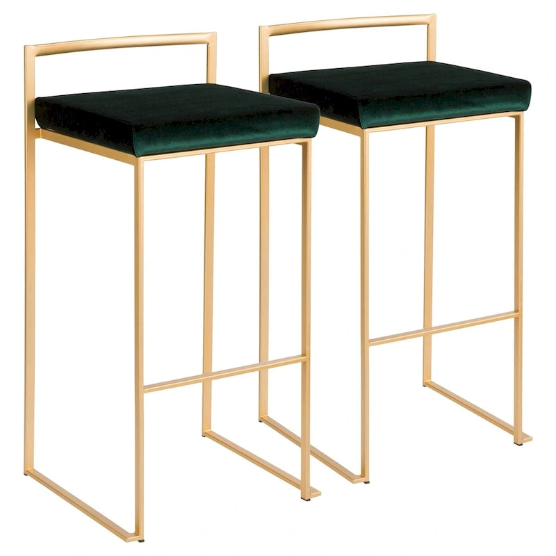 Tabouret de bar empilable doré Silver Orchid Forest
