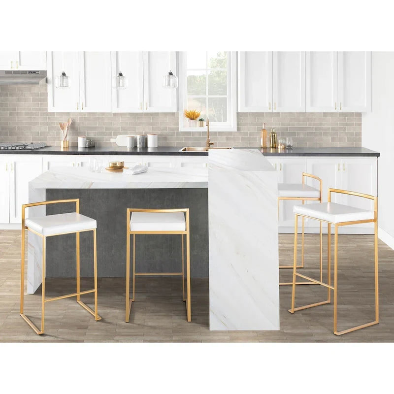 Tabouret de bar empilable doré Silver Orchid Forest