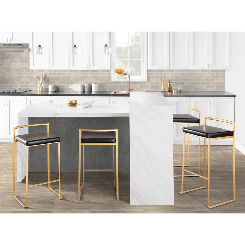Tabouret de bar empilable doré Silver Orchid Forest
