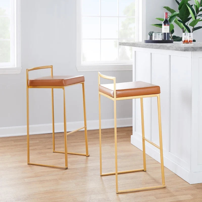 Tabouret de bar empilable doré Silver Orchid Forest