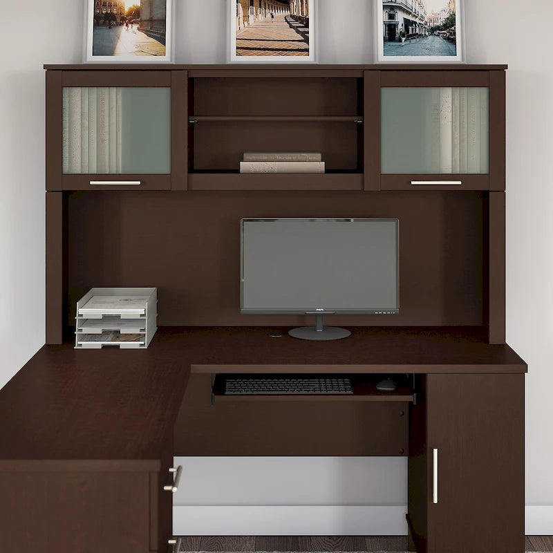 Bureau en L et étagère
