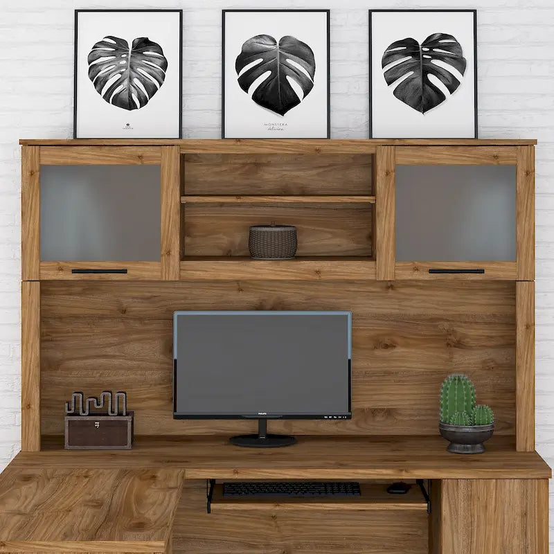 Bureau en L et étagère