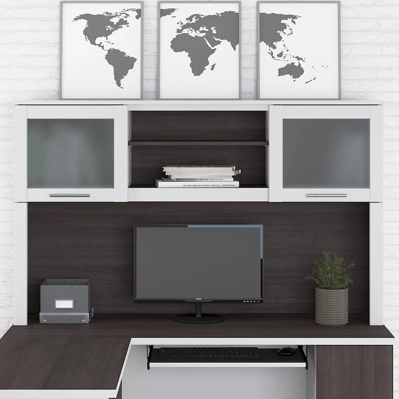 Bureau en L et étagère